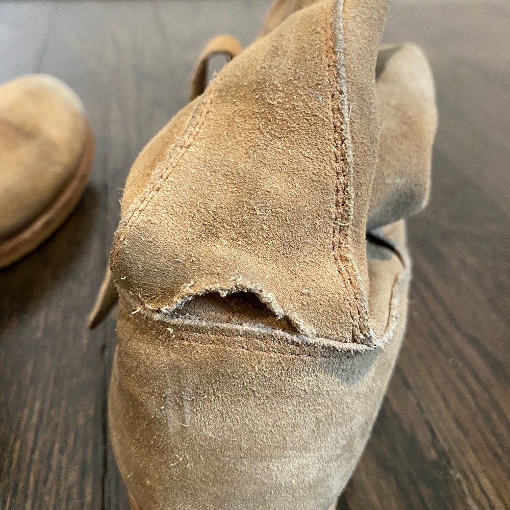 Frye Veronica short boots. mid calf boots. Tan suede - Picture 4 of 8